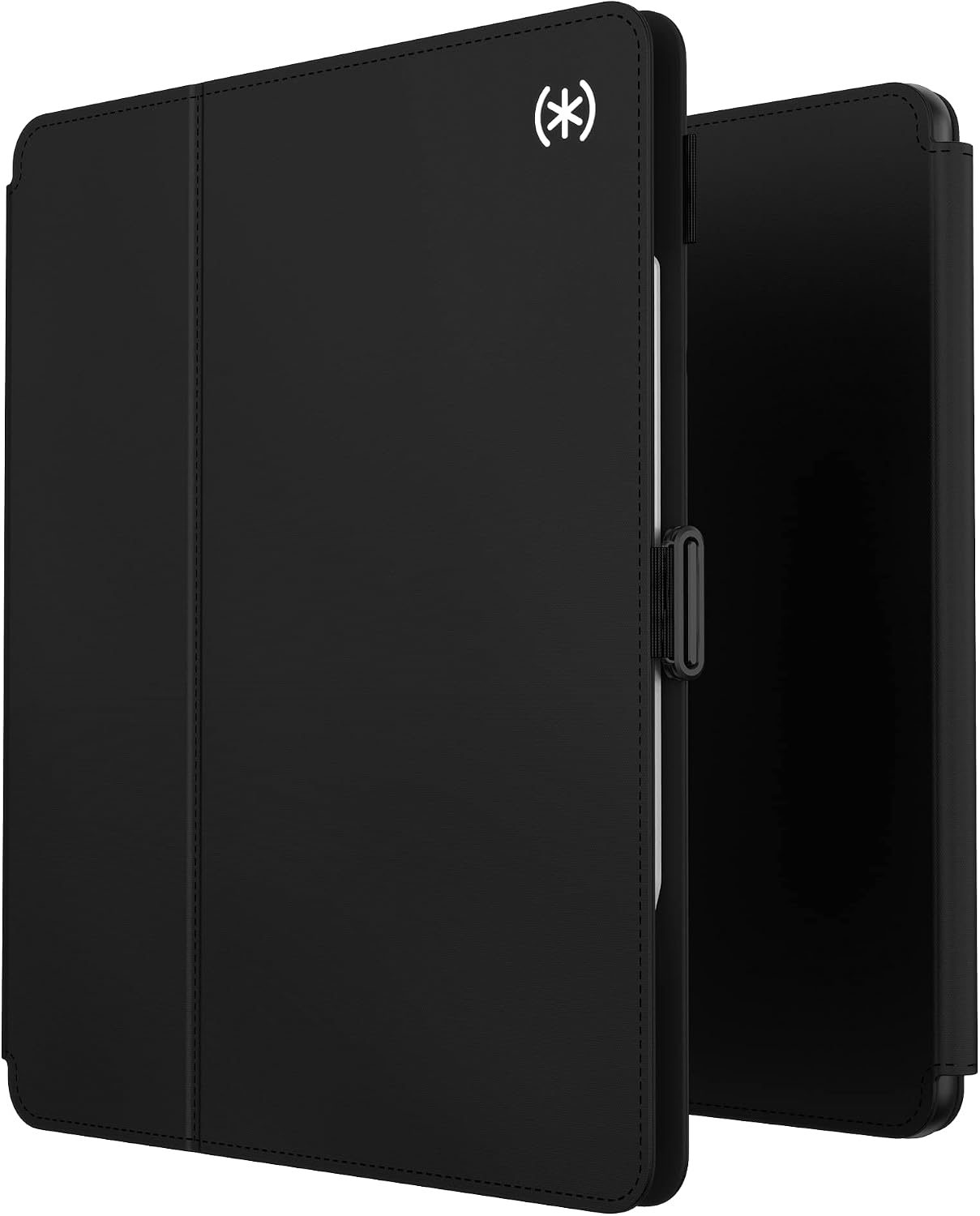 Speck Case for iPad Pro 6th Generation 12.9 Inch - Drop & Camera Protection, Slim Multi Range Stand, Apple Pencil Holder - Black/Black/White