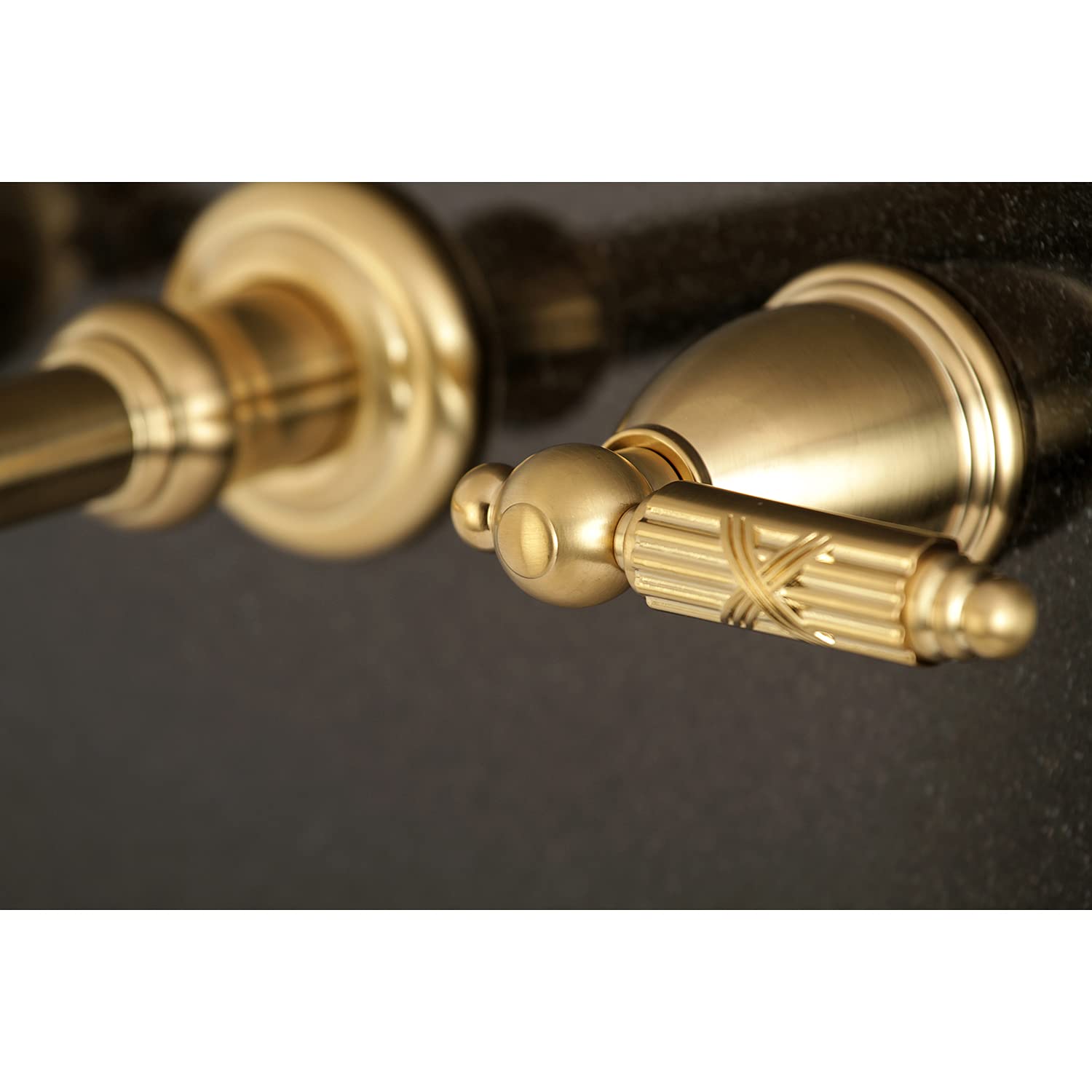 Kingston Brass KS7027GL Grifo de bañera Romano de Montaje en Pared de 2 manijas, Latón Satinado