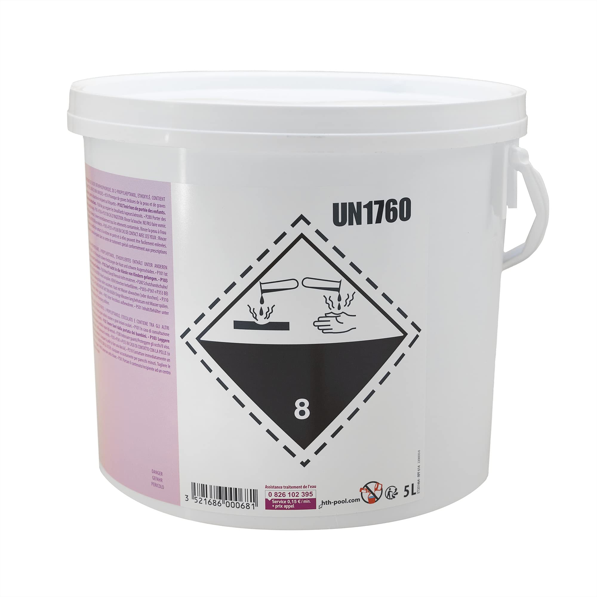 HTH BORKLER Gel - 5L | Nettoyant Ligne d'eau + 10 Tests HPS OFFERTS 6 en 1