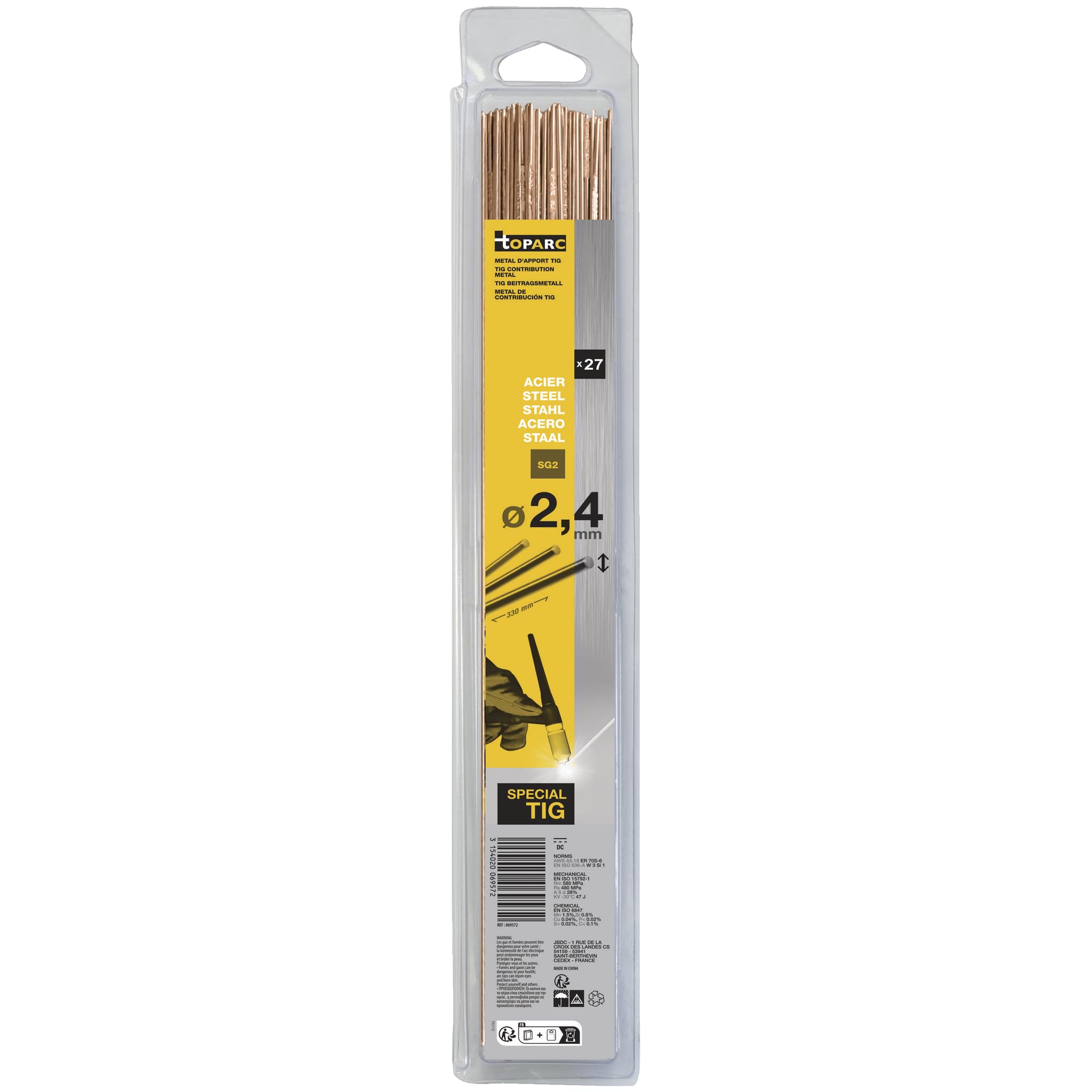 Gys Grey - 069572 - Tig Filler Rods - Ø2.4 (27 Pack)