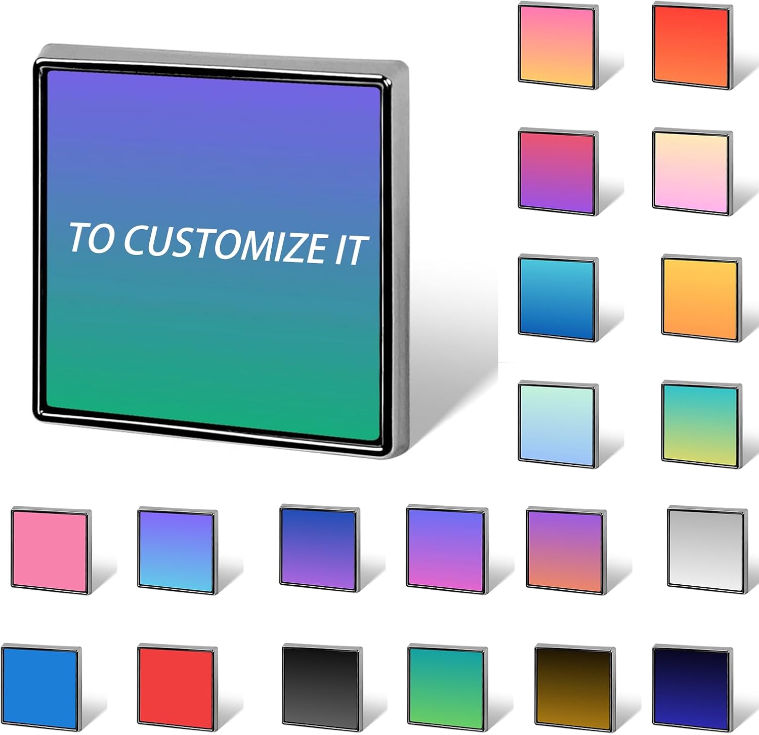 Custom Engraved Name Tag Badges – Personalized Identification with Pin. Multi-color block multi-shape selection