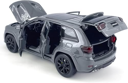 Miniatura 5 de Grand Cherokee Trackhawk - Auto de juguete fundido a presión a presión a escala 132, vehículo SUV de metal fundido de aleación de zinc, sonido