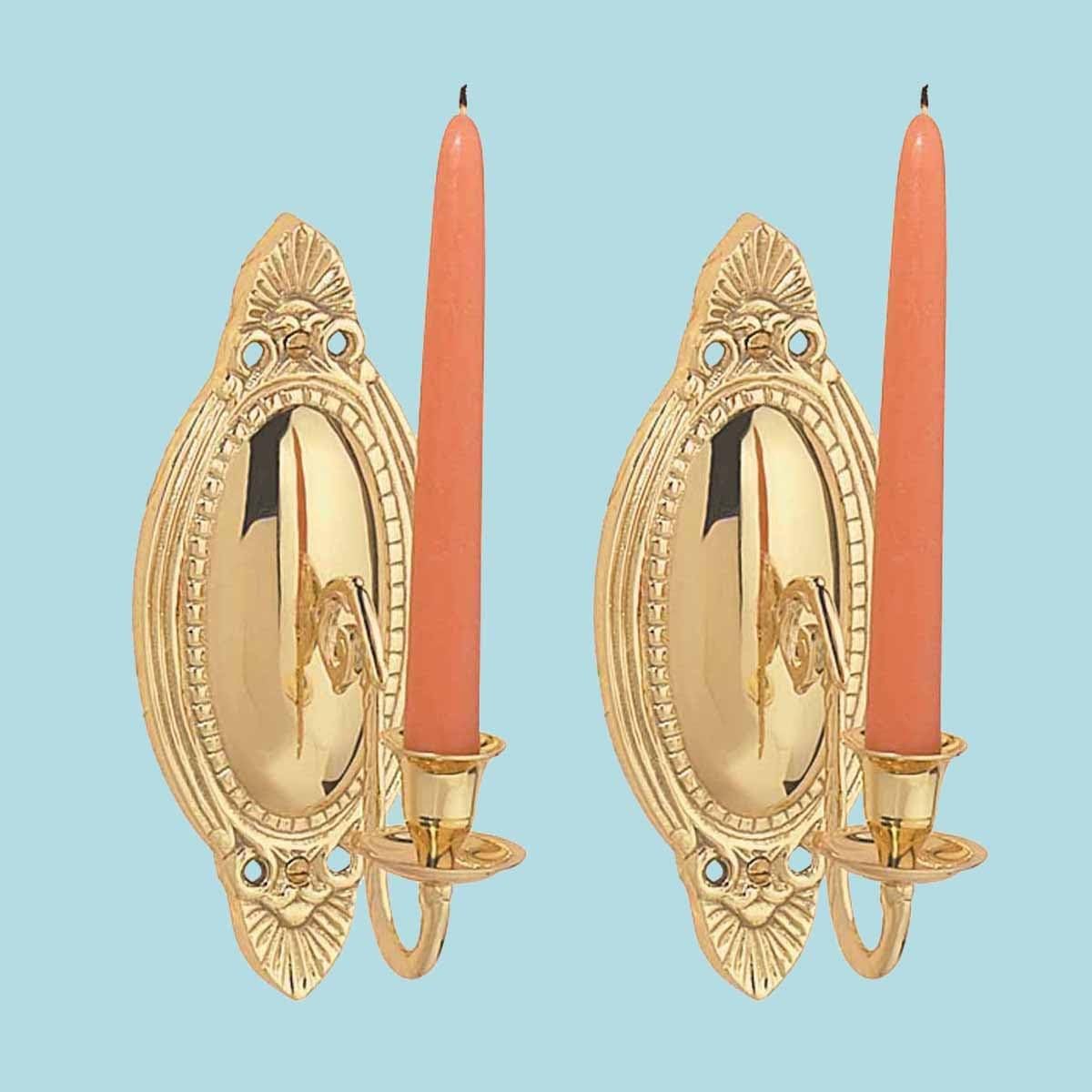 Renovator's Supply Brass Wall Sconce Candle Holder Vintage Victorian Set Of 2: Home Improvement