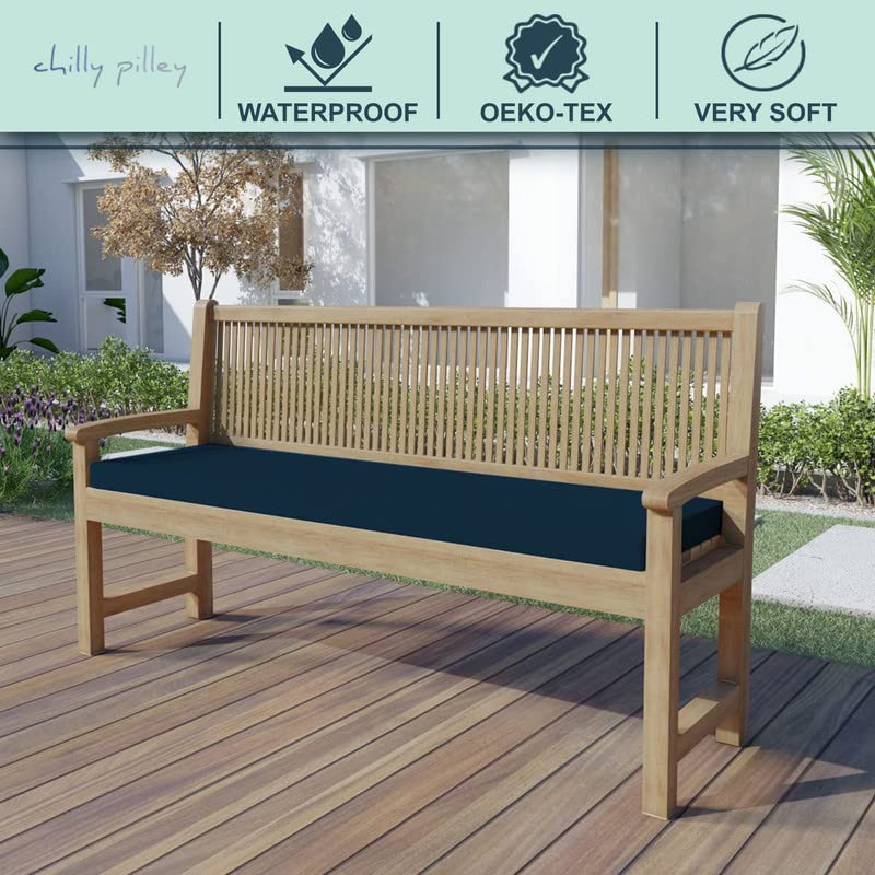 Brandsseller Coussin De Banc 120x40x4 Cm – Coussin Pour Banc De Jardin Et Banc De Salle à Manger – Imperméable, Facile D'Entretien & Rembourré – Usage Intérieur & Extérieur – Gris Foncé