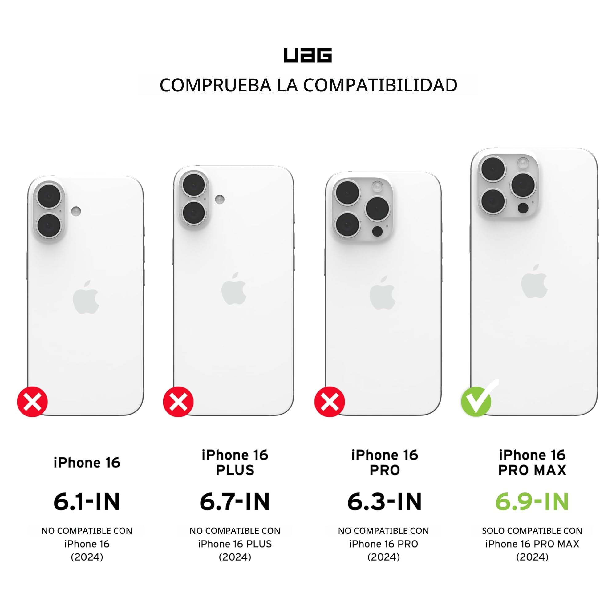 URBAN ARMOR GEAR UAG - Funda protectora para iPhone 16 Pro Max de 6.9”, compatible con carga MagSafe, resistente, delgada, antiamarilleamiento, transparente, a prueba de golpes, MIL-STD, negro/bronce