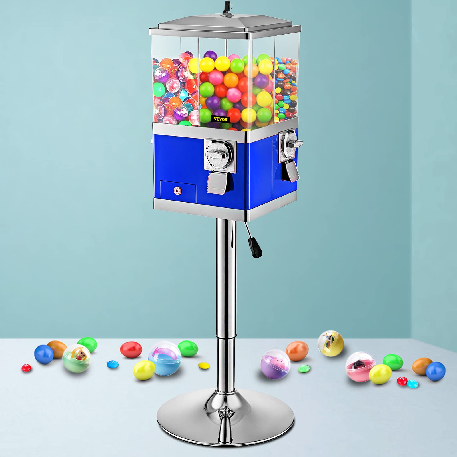 VEVOR Vending Machine with Stand, Blue Quarter Candy Dispenser