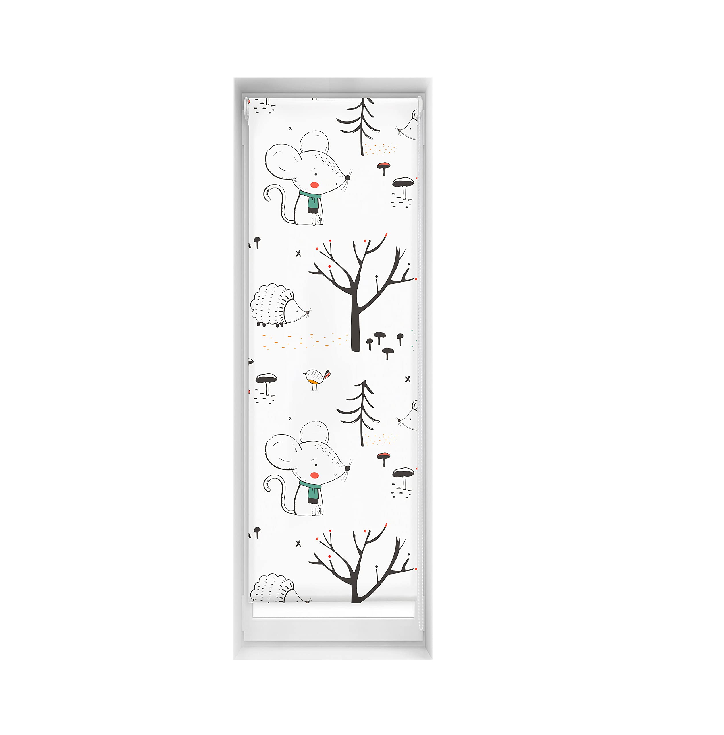 Blindecor Easy Blinds without Drilling Printed – Translucent Roller Blind, Digital Print, Into The Wood, 55 x 150 cm (W x H). Fabric Size 52 x 145 cm