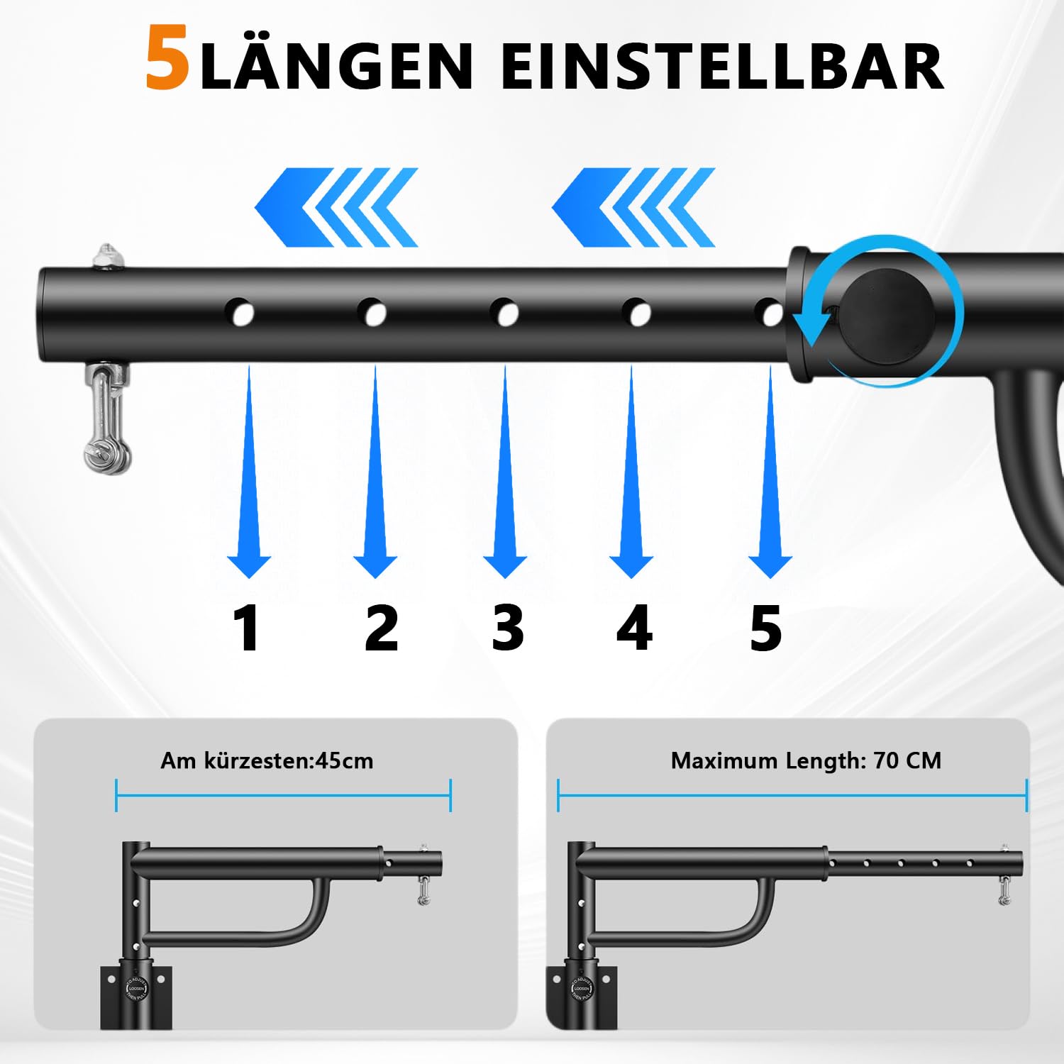 Boxsack Wandhalterung Verstellbarer Boxsackhalterung 45-70 cm, Boxsack Aufhängung Drehbar Punching Bag Wall Mount, Boxsack Halterung Wand Kompatibel mit Sandsäcken, Speedbags