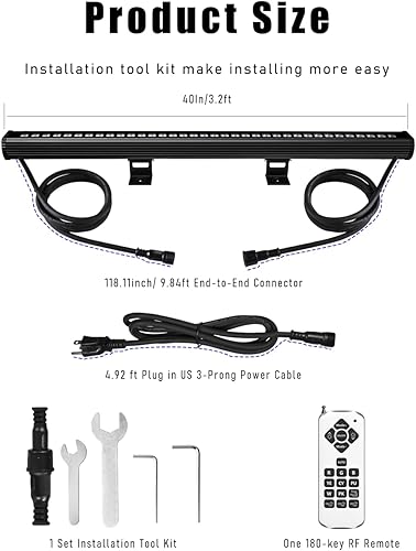 Miniatura 8 de Luces LED de arandela de pared mejoradas con 10 x 60 , 108 W, enlazable, regulable, sincronización y 11 modos RGBW que cambian de color, iluminación