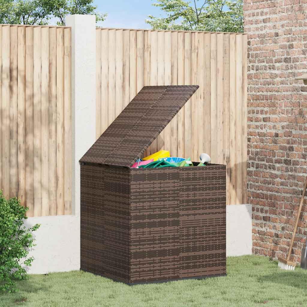 Générique Scatola per cuscini da giardino in resina intrecciata 100x97,5x104cm marrone, scatola portaoggetti esterna con telaio in acciaio verniciato a polvere, borsa interna impermeabile in PE