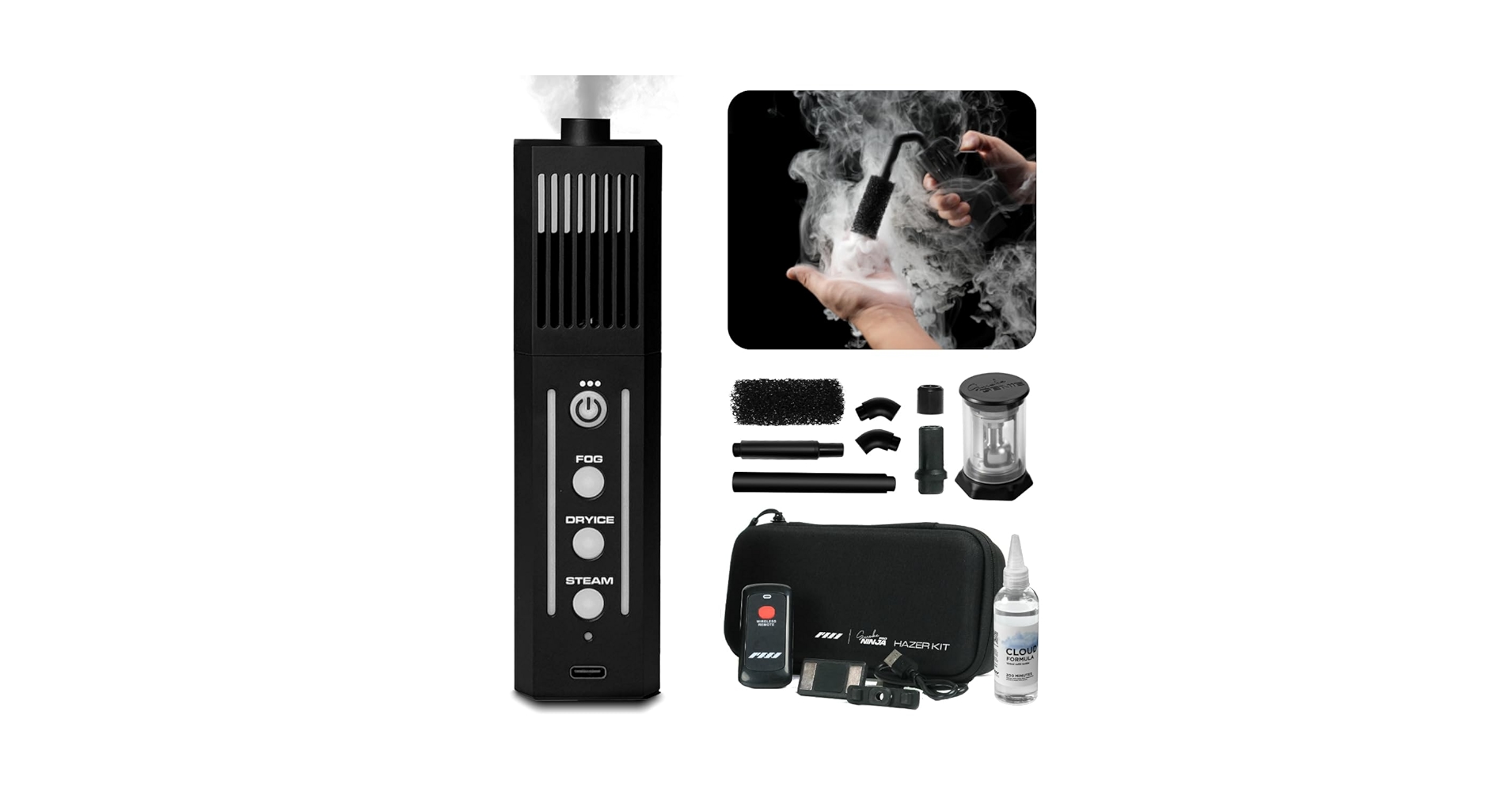 PMI SmokeNINJA PRO ポータブルフォグマシン スモークマシン Amazon.com: PMI SmokeNINJA PRO Portable Fog Machine