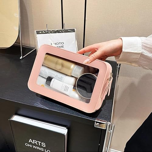 Miniatura 3 de Organizador de bolsa de maquillaje transparente, aprobado por la TSA, bolsa de aseo portátil de viaje multiusos para mujeres, bolsa de maquillaje de