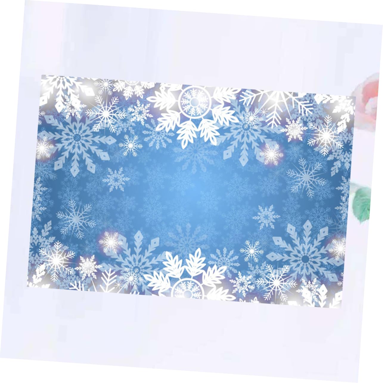Fondale Fotografico Natalizio 270x180 Cm in Vinile Fiocchi di Neve | Telo Sfondo per Natale e Inverno, Stampa Decorativa, Formato 1 Pezzo, per Allestimenti Fotografici
