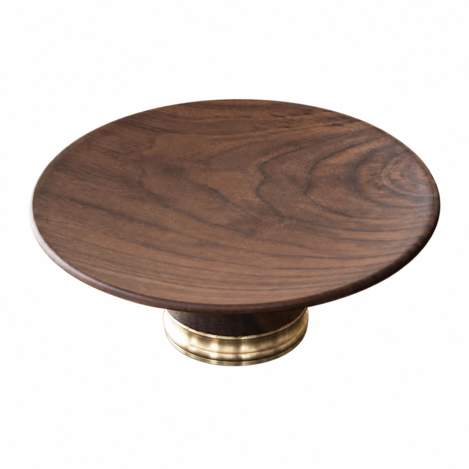 Qianly Plato Redondo Madera Tono Oscuro con Fuente Frutas Madera Tono Oscuro Compacta Bandeja Multiusos para Recepciones, M