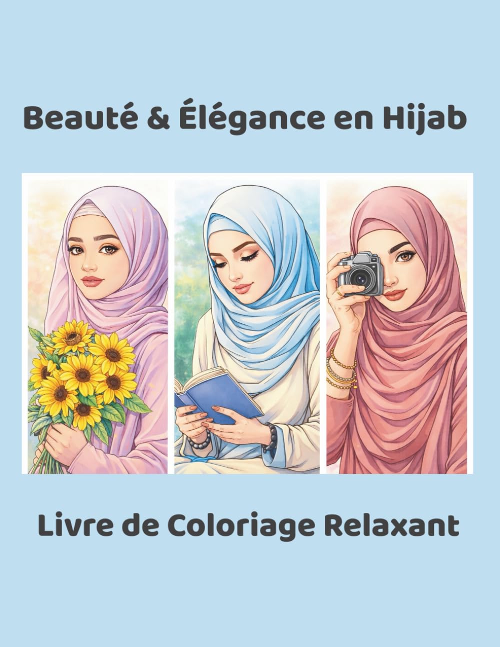 Beauté & Élégance en Hijab – Livre de Coloriage Relaxant pour Adultes | 90 Illustrations Élégantes de Femmes Inspirantes | Art Thérapie & Détente: Un ... la grâce, la féminité des femmes en hijab.