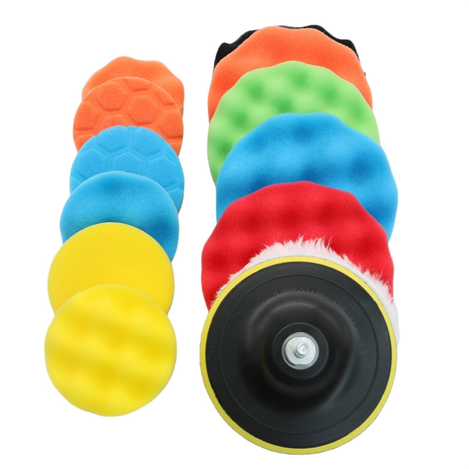 Discos de Solapa, Ruedas de Pulido, Kit de Almohadillas para Pulir el Coche, Juego de Esponjas para Pulir Taladros de Espuma/39Pcs 3-5Inch Set