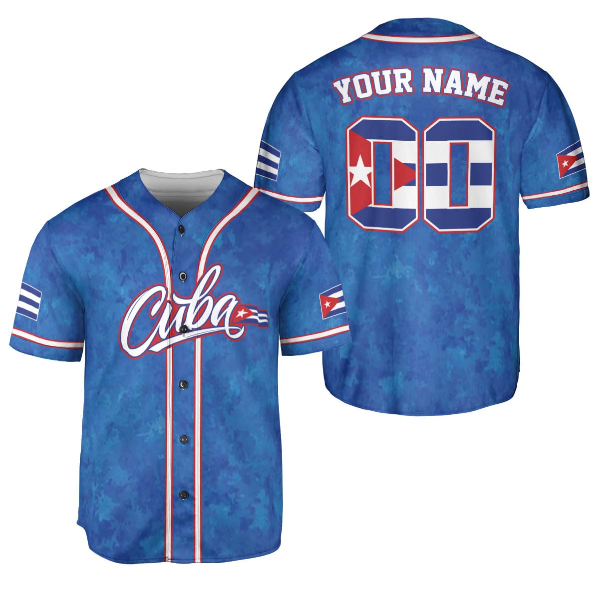 Personalized Cuba Baseball Jersey Shirt, Cuba Flag Jersey, Cuban Jersey for Men and Women, Cuba USA Flag T Shirt (Cuba 1)