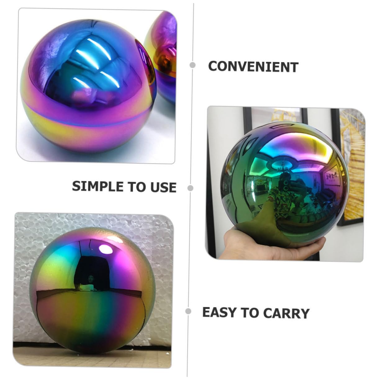 UPKOCH Boule Réfléchissante Miroir en Acier Inoxydable pour Décoration de Jardin Lot de 2 Sphères Contemplatives Design Contemporain pour L'Extérieur