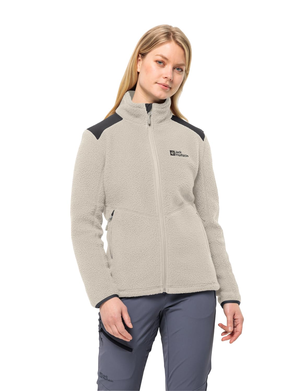 Jack Wolfskin Womens Kammweg Pile Full Zip Fleece - Seal - M