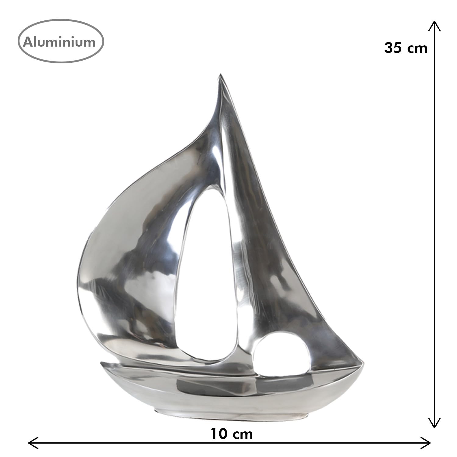 Casablanca – Escultura de Aluminio – Pulido – Decoración de baño – H 35 cm