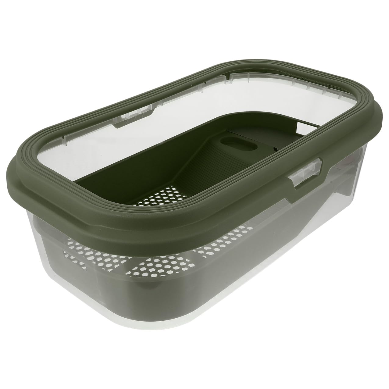 Serbatoio per Tartarughe Grande in Plastica Verde con Terrazza e Rampa, Terrario Creativo per Tartarughe d'Acqua e Rane in Casa