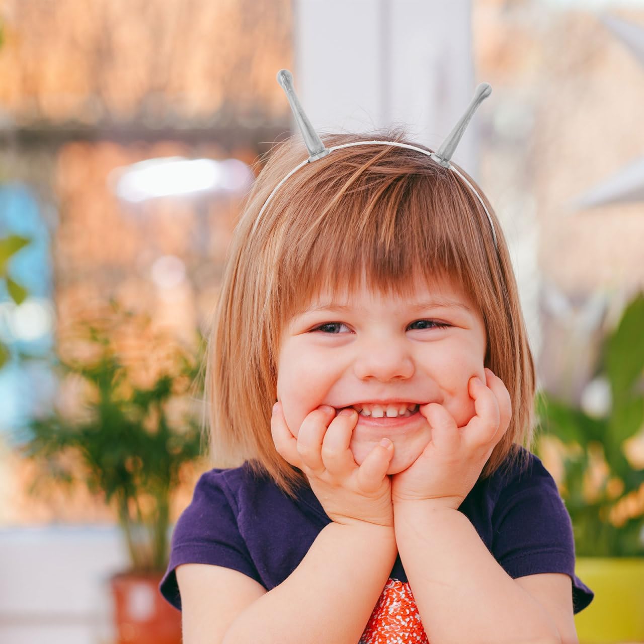 Garneck Aliens Hairband - Grey Plastic Headband Costume Accessory Funny Horns Headband for Halloween Party and Role Play - Image 3