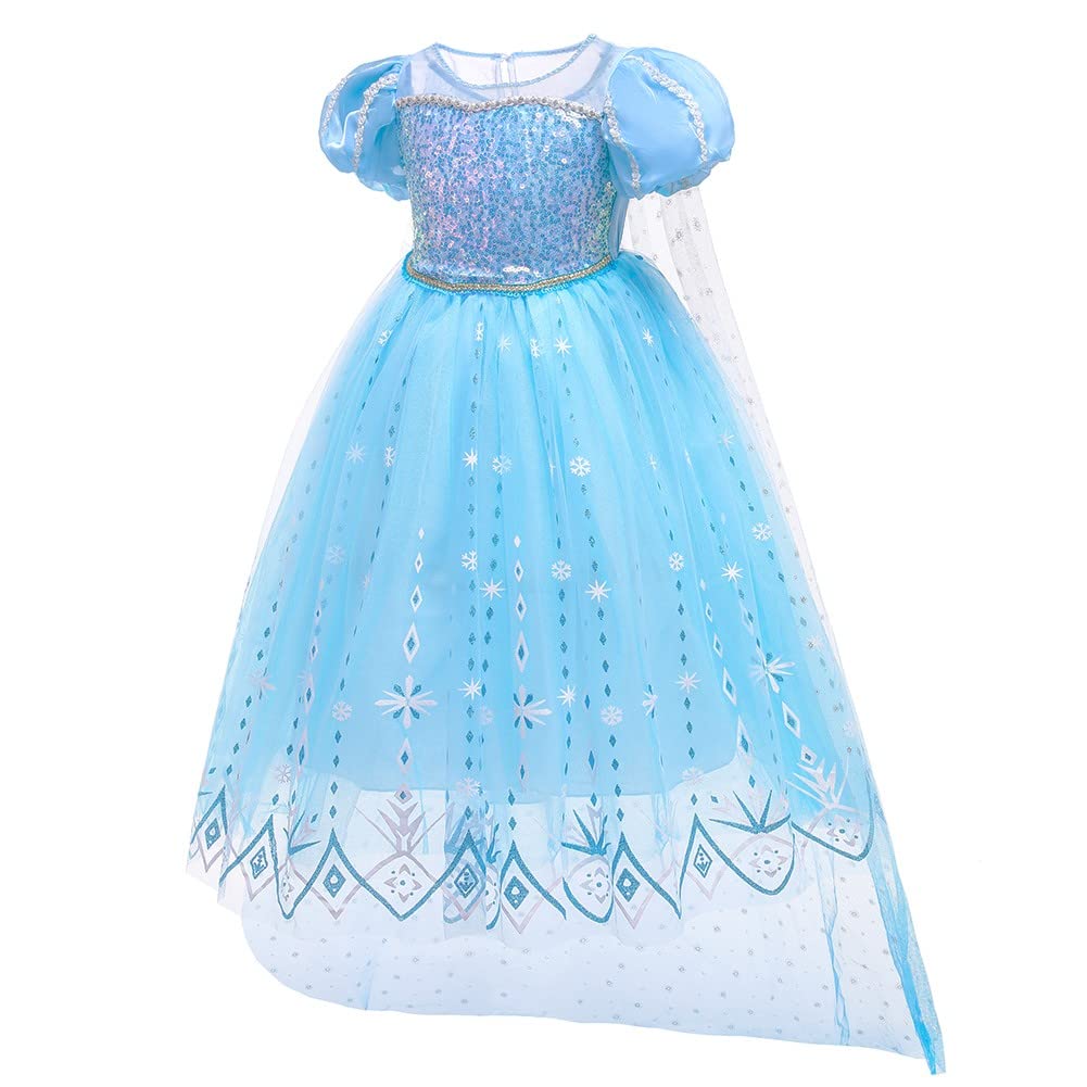 MYRISAM Dziewczęcy kostium księżniczki, mrożona elsa, fantazyjna sukienka, karnawał, Halloween, impreza cosplay, Boże Narodzenie, urodziny, suknia z akcesoriami