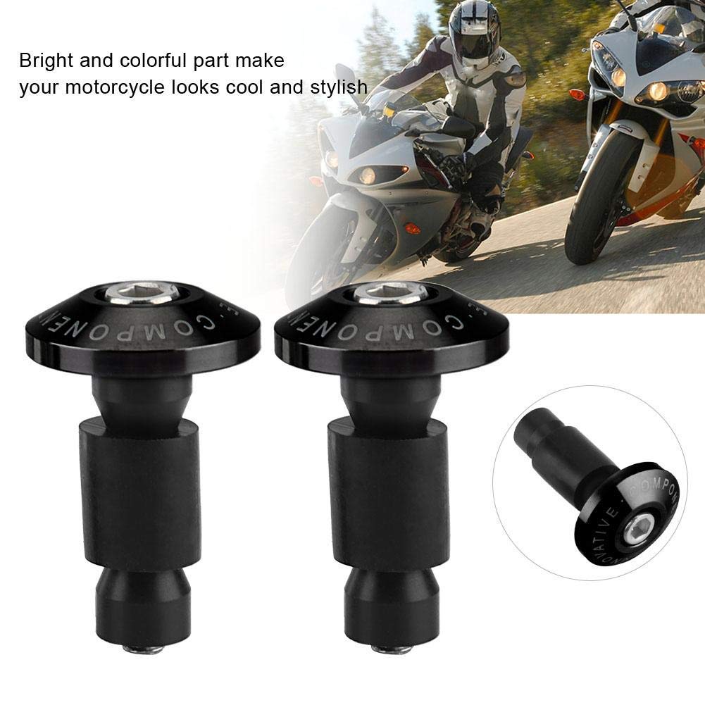 Tappi scorrevoli KIMISS Universal 1Pair per barre per moto per la maggior parte delle motociclette con manubrio diametro 22 mm (7/8 pollici). (Nero)