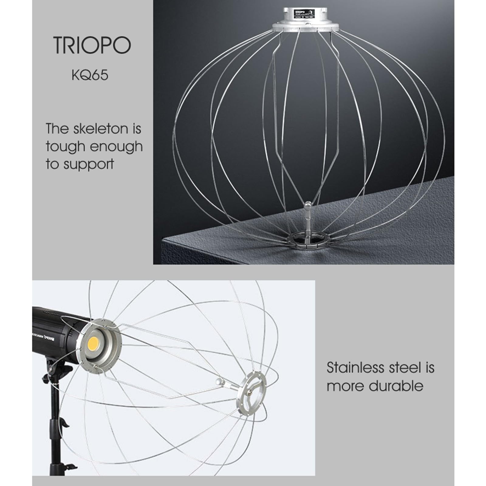 TRIOPO KQ55 21.6in/55cm Linterna Softbox Bowens Mount Softbox Modificador de luz Suave para Aputure 300D Mark II 120D Godox SL-60W VL150 SL150WII FV150 AD200PRO AD300 AD400PRO AD600 VL300 VL200 UL150