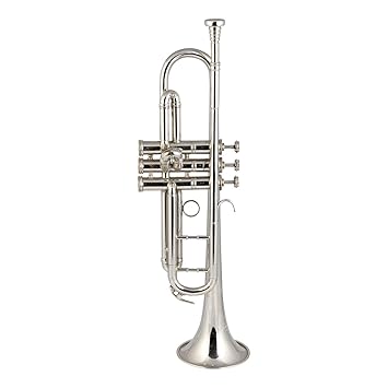 New Jaibharat Musicals Brass 7c Trumpet silver (black hard case and mouthpiece and globes)