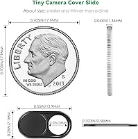 Vista 2 de CloudValley Funda deslizante para cámara web [Paquete de 2], cubierta de cámara web de metal ultradelgada de 0.023 pulgadas para MacBook Pro, iMac