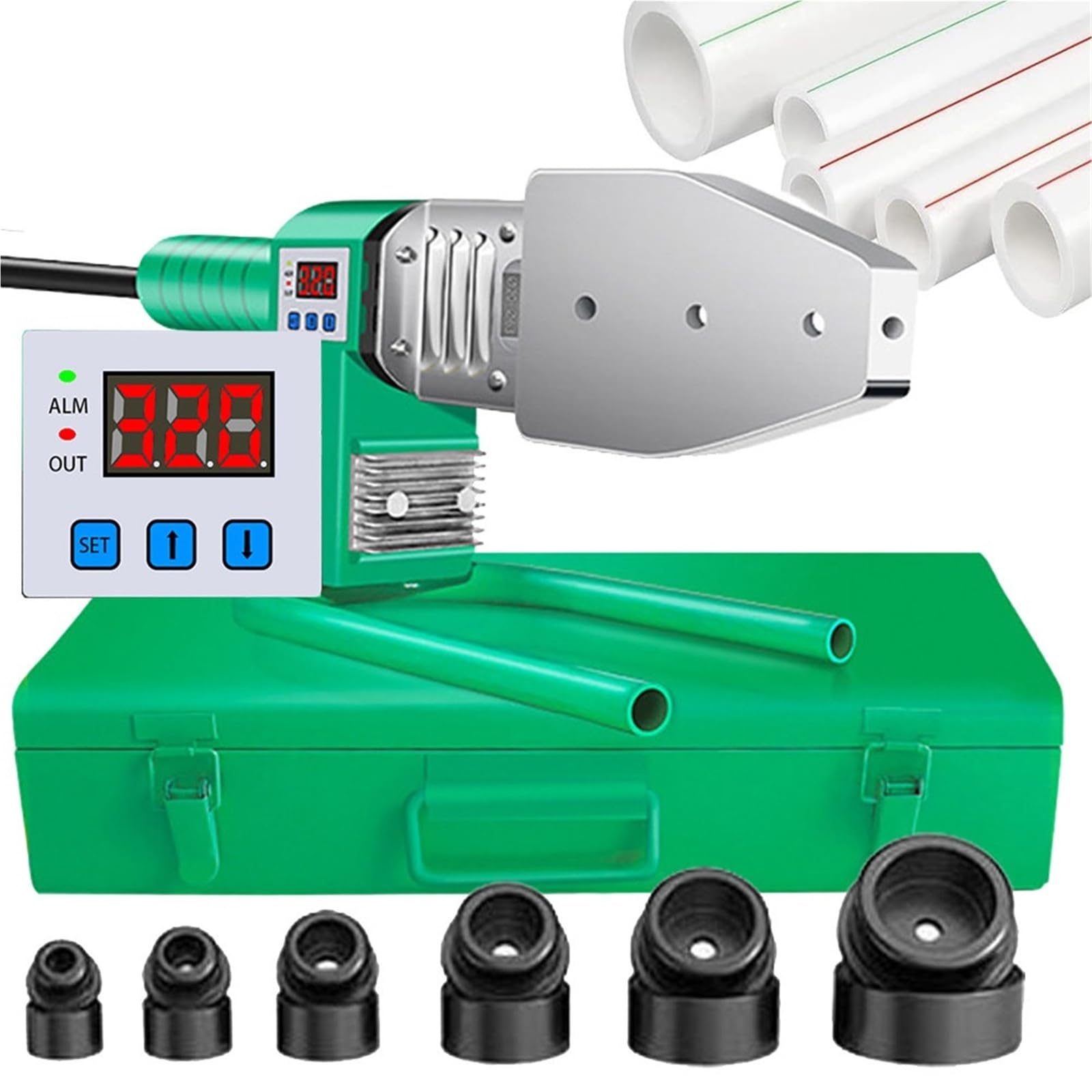 Mothdust One Color Ppr Plastic Pipe Welding Machine With Iron Case Digital Display Pipe Welder For Pe Pp Pipes 0-320°C Double Heat Dissipation Anti Scalding Line Tool(#63)