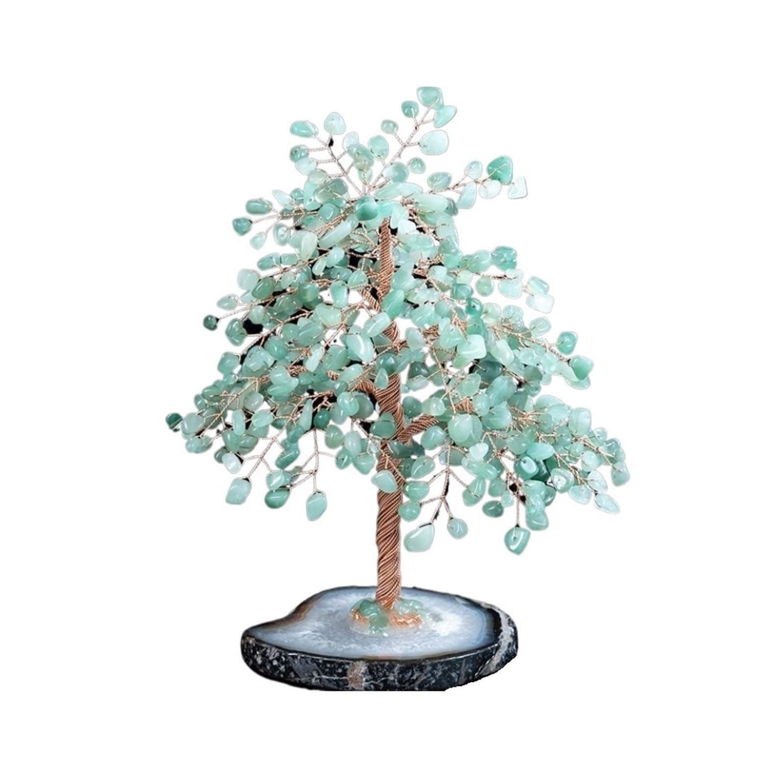 crystal tree， Crystals Stones Money Wealth Crystal Tree Home Decor Bookshelf Room Meditation Fengshui Decorations(Grün)