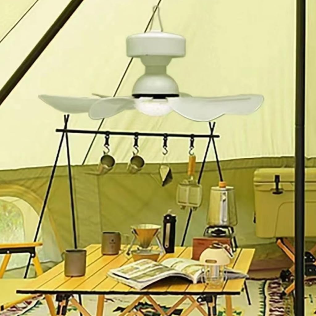 Camping Fan, USB Rechargeable, Remote Control Timer Outdoor Fan for Office,Car,Travel tent, as show