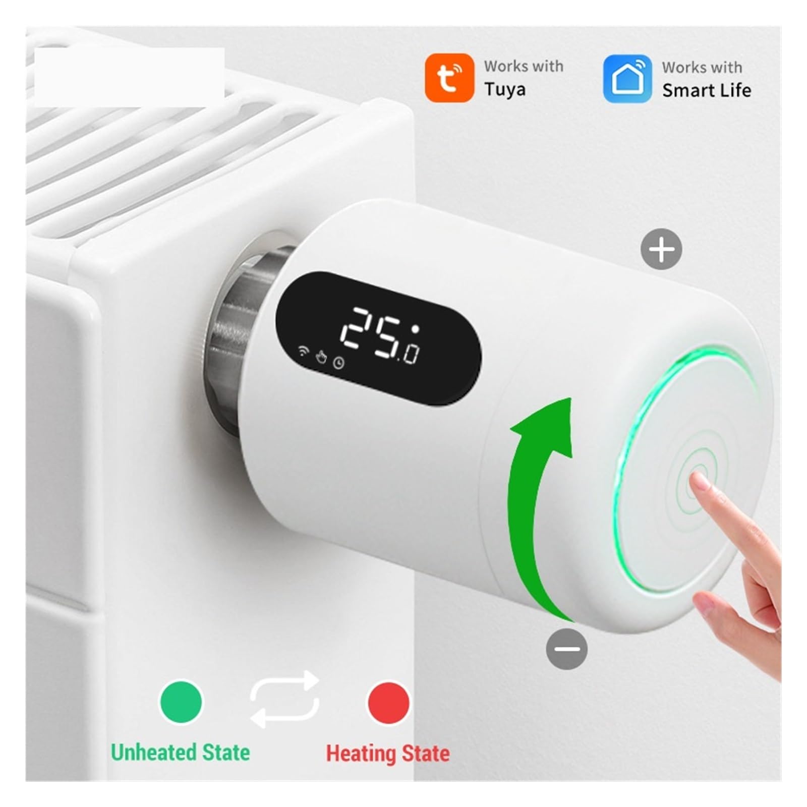 Tuya Smart Home Zigbee3.0 Zawór Termostatyczny Grzejnikowy Zigbee Głowica Zaworu Termostatycznego Wsparcie Dla Termostatu OszczęDza Energię I Koszty Ogrzewania(ME173 6PCS)
