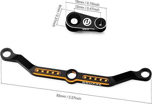 Miniatura 5 de GOUPRC - Servo de engranaje de metal micro digital a control remoto con soporte de montaje servo y brazo y enlace de dirección para piezas de