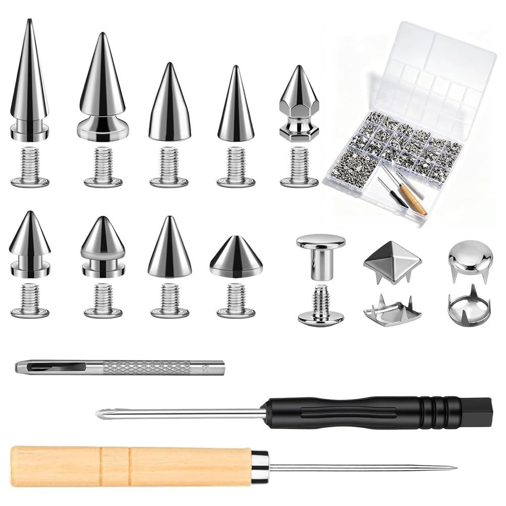 Ctrlzs Silver Punk Studs For Clothing Studs Leather Rivets Jacket And Bag Accessories Diy Punk Style Spikes For Clothes