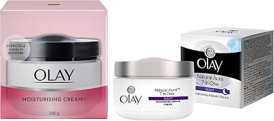 Moisturising Cream, 100g & Olay Night Cream Natural Aura Nourishing Repair Cream,50g