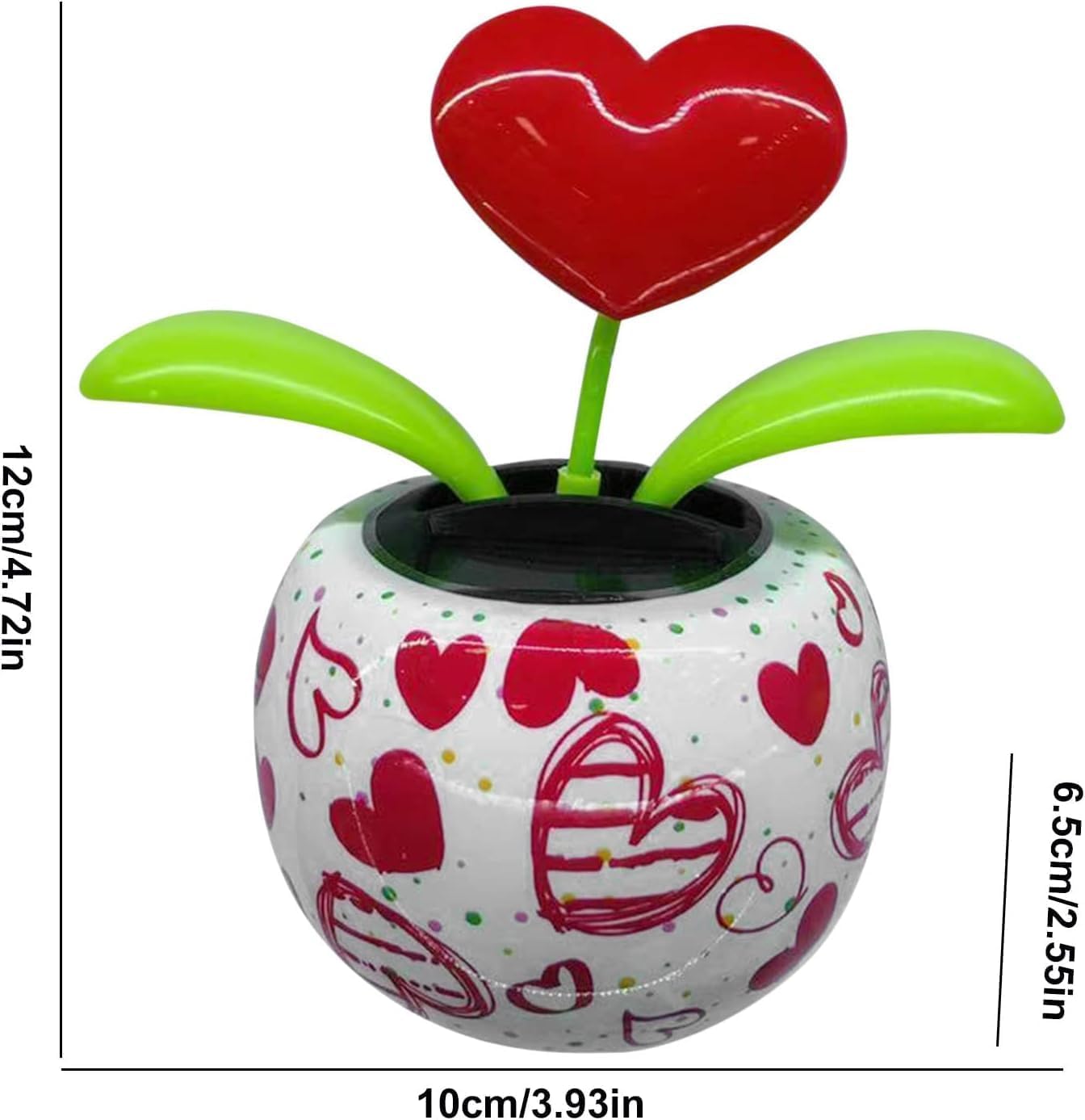 Wyjuan Red Solar Powered Dancing Figurines Toy, Solar Dance Flower, Heart Swing Dancing Flower in Pots - Image 2