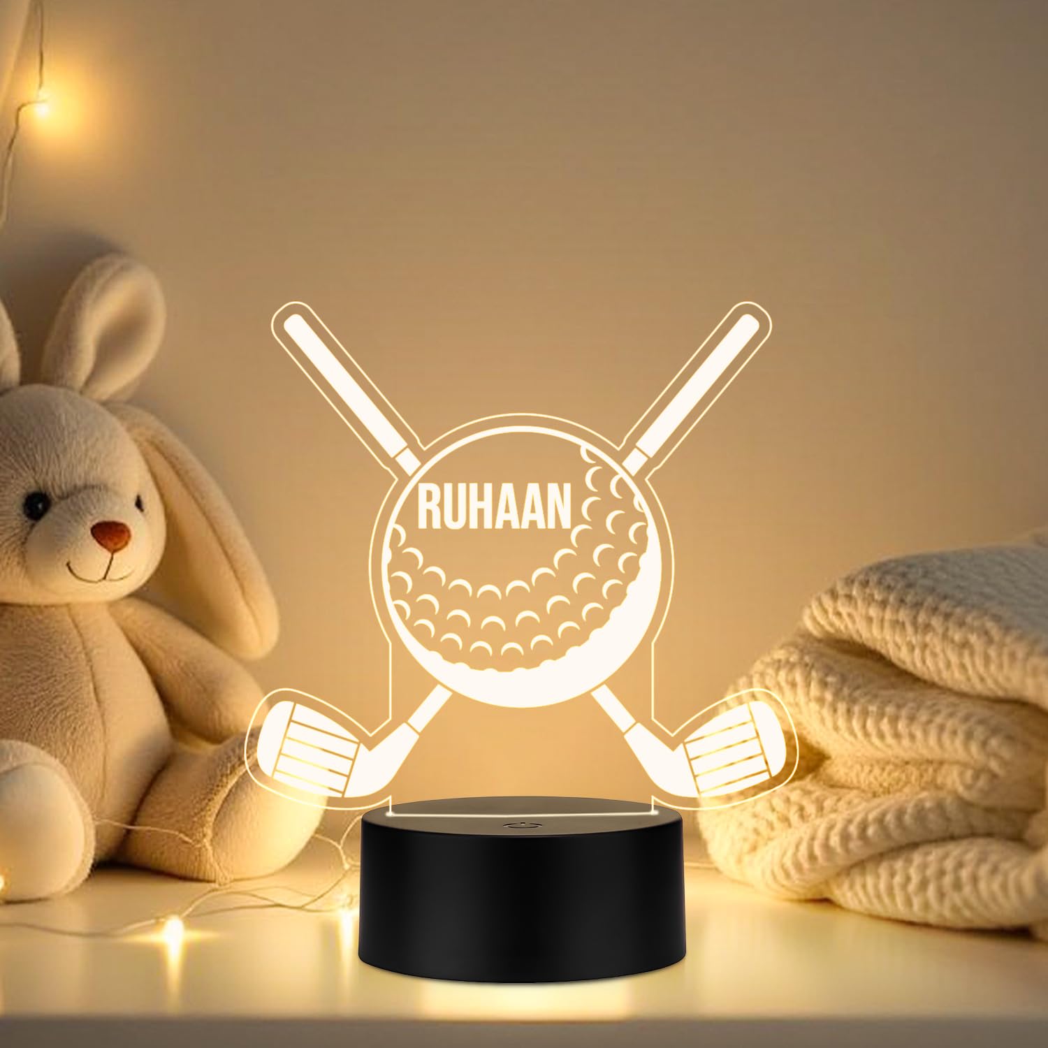 Personalized Golf Ball LED Night Lamp | Gift for Golf Player | Birthday Gift for Golf Lover | Gaming Player Gift | Warm White Light & USB Powered-image-45