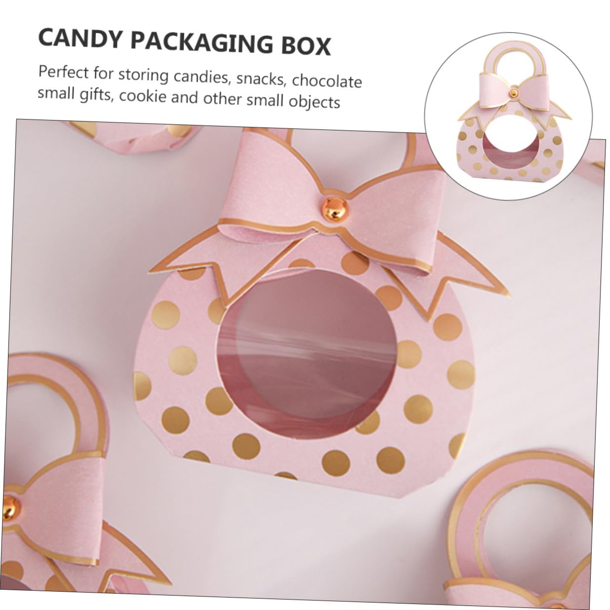 Operitacx Scatole Regalo in Carta Rosa e Manico Finestra Trasparente 50 Pezzi Scatoline Creative e Leggere per Bomboniere da Festa per Compleanni e Party