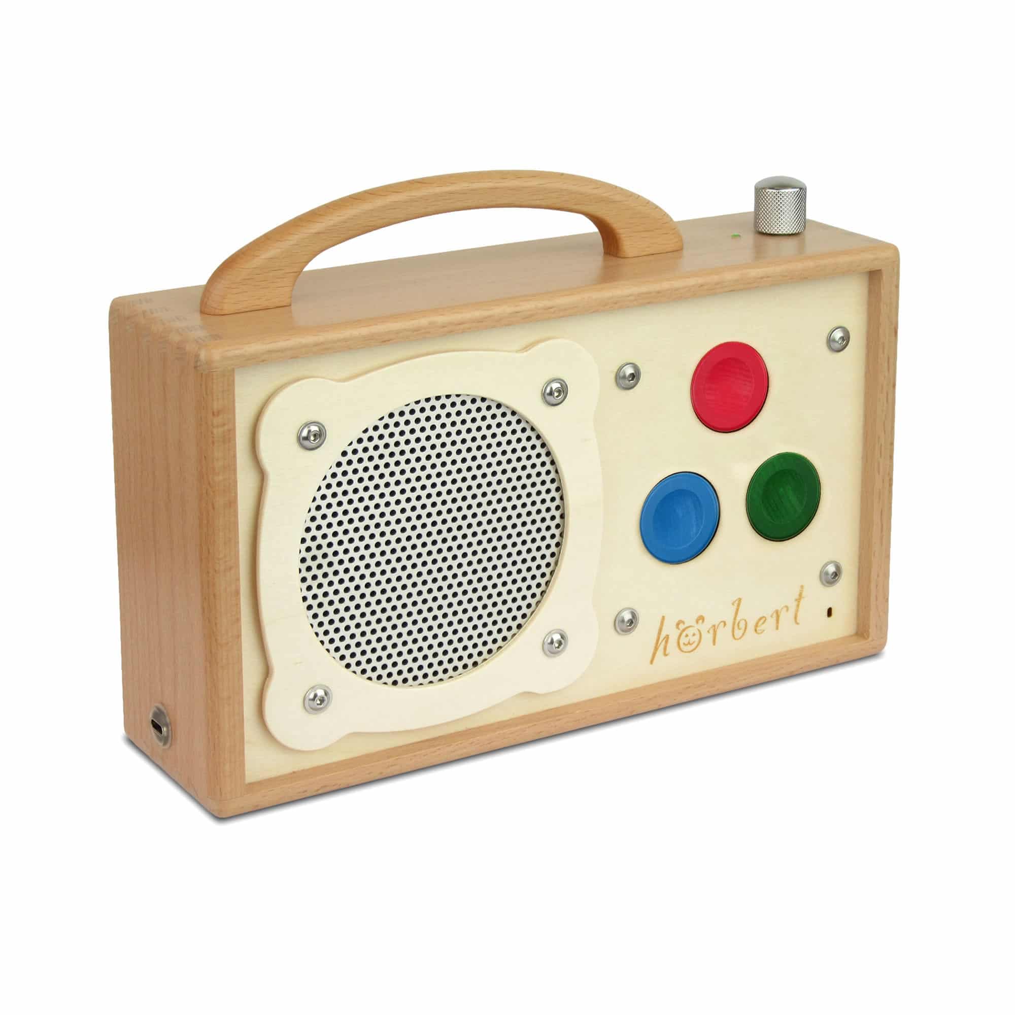 hörbert 3.0 für Senioren + Inhalte für Senioren. Mit 3 Playlists, Mikrofon und USB-C Ladeanschluss, als Internet-Radio, Podcast-Player, MP3-Player und Bluetooth Lautsprecher aus Holz