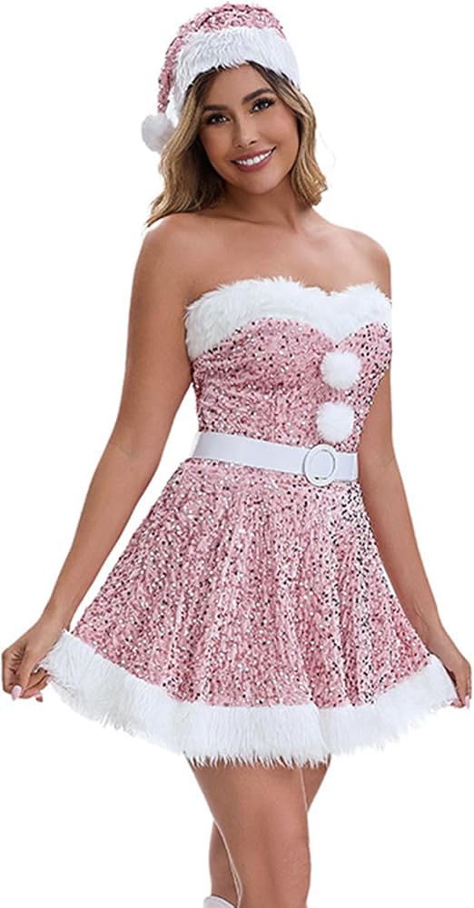 christmas dress corset Wine Red Satin Christmas Dress For Women
