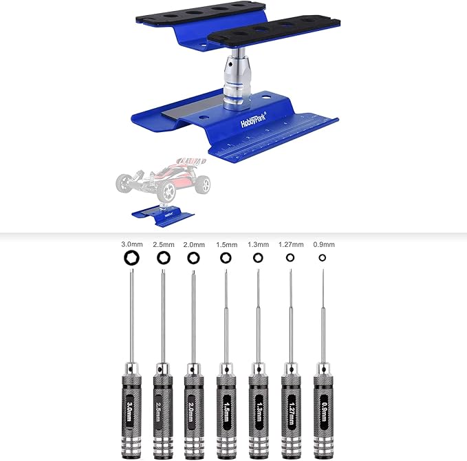 HobbyPark RC Allen Driver Set With Screwdriver Organizer - 7 Hex Sizes Unassembled Case