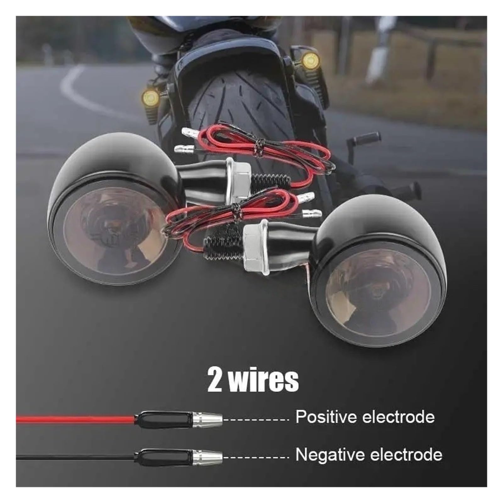 Intermitentes para Motocicleta, luz de señalización de Motocicleta LED, indicador Luminoso Blanco y Rojo, Luces de Freno y posición traseras, Intermitentes para Motocicleta de 8 mm.