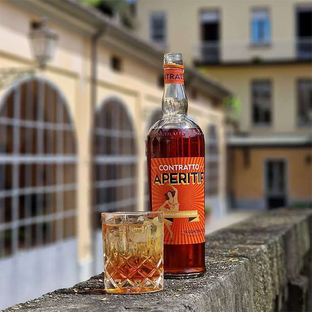Contratto 3er Set | Bitter 1,0 l 22% vol, Aperitivo 1,0 l 13,5% vol & Vermouth Rosso 0,75 l 17% vol | Italien, Piemont | Edle Aromen aus dem Piemont | inkl. LOVEVINO Silver Button Sticker