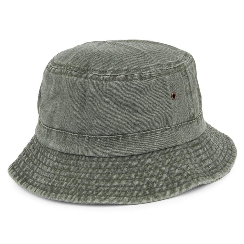 Village Hats Packable Cotton Bucket Hat - Olive M