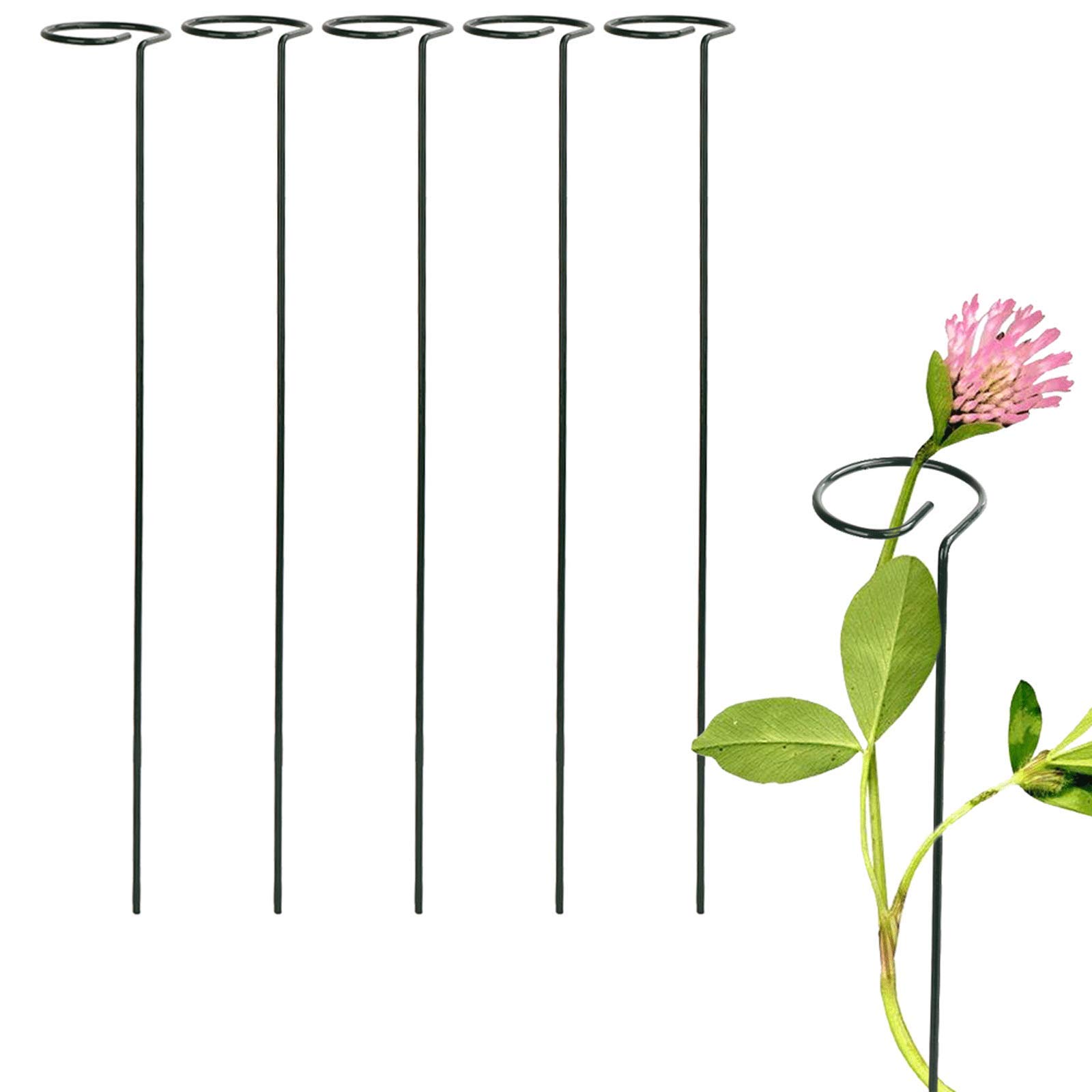 10 Stück Pflanzenstützstäbe Aus Fiberglas – 45 Cm, Grün, Rostfrei, Für Blumen, Tomaten, Rosen, Pfingstrosen