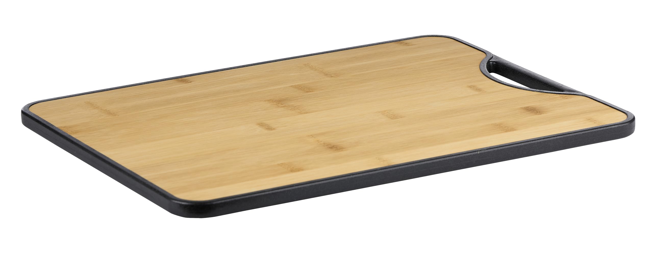 alpina Double-Sided Chopping Board Bamboo and Plastic - Chopping Board 38 x 28 cm - Serving Plate and Wooden Board Kitchen - Cheese Board and Serving Board Modern and Hygienic
