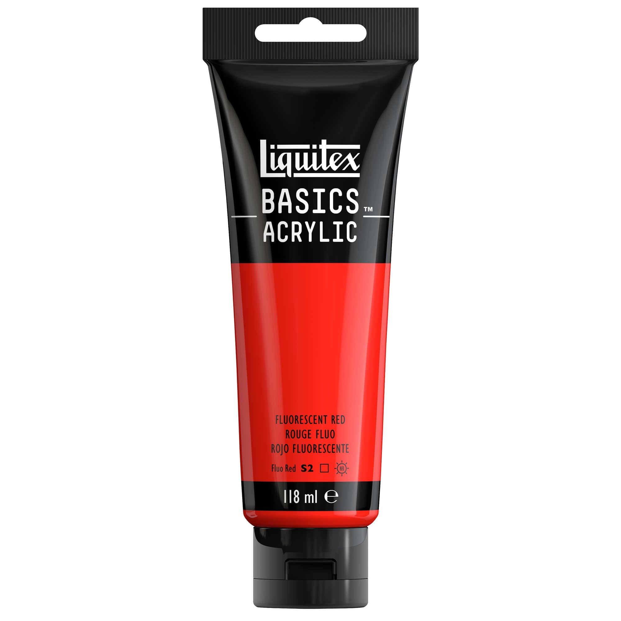 LIQUITEX Basics Acrylic Paint, Fluorescent Red, 118 ml (Pack of 1)
